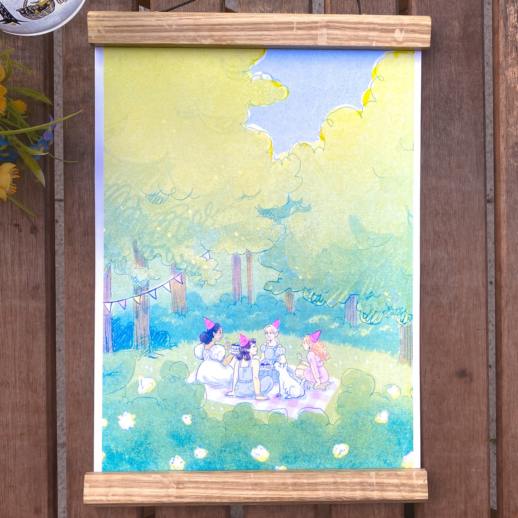 Fairy Picnic | A4 Riso Print